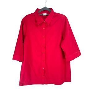 American Sweetheart 3/4 length sleeve red blouse size L